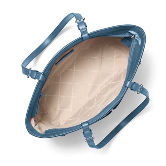 New Michael Kors Jet Set Travel Medium Double Pocket Tote Cornflower - Picture 2 of 5